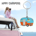 Camper Keychain Happy RV Camper Keyring RV Keychain Chieboles مجموعة مفاتيح مجموعة التخييم هدايا التخييم